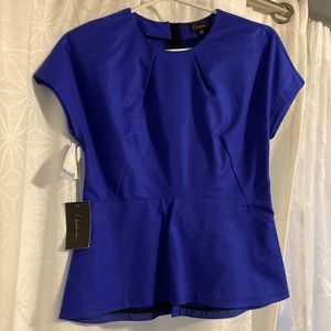 Blue Peplum Babaton Shirt